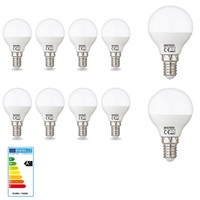 10Er Sparpack E14 Led Leuchtmittel Birne Kugel Lampe 4W 250 Lumen Naturweiss