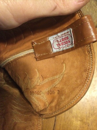 Stivali da cowboy western vintage Nocona in pelle marrone chiaro taglia 10,5 - Foto 6 di 7