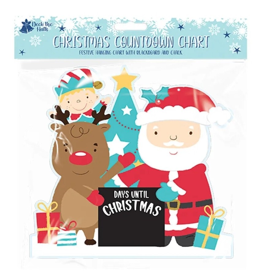 Christmas Countdown Chart - Chalks Chalkboard Xmas Hanging Calendar Kids Decor