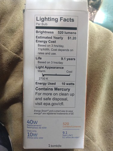 5 GE Energy Smart Instant On 40W CFL Bulbs - Picture 2 of 3