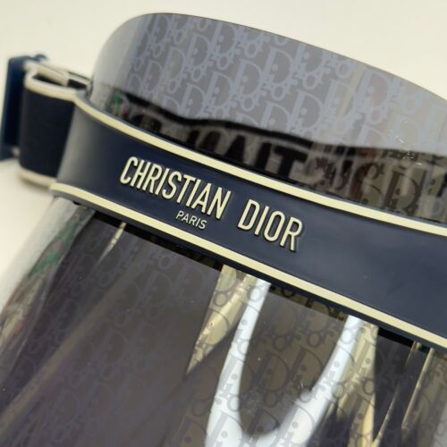 CHRISTIAN DIOR CLUB Visor Cap Blue Mirror Print Oblique DIORCLUB V1U Sunglass - Picture 4 of 11