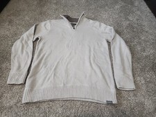Men Eddie Bauer Tall Large TL 1/4 Zip Pullover Sweater light Brown / Khaki