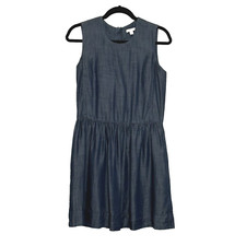 Gap Women's Minimalist Fit & Flare Sleeveless Dress Zip Size 4 Blue