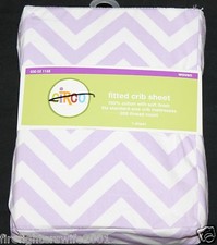 Circo Fitted Crib Sheet purple lavender chevron toddler bed sheet cotton new