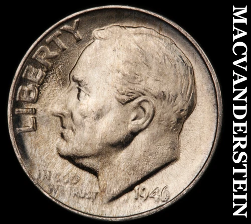1946-D Roosevelt Dime- Choice Gem Brilliant Uncirculated MS++++ #i3278
