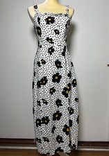 Urban Outfitters Women's Black Floral Polka Dot Sleeveless Dress Size M