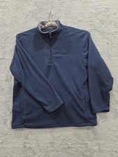 REALTREE MENS POLAR FLEECE 1/4 ZIP DARK NAVY PULLOVER JACKET ZIP POCKETS SZ XXL