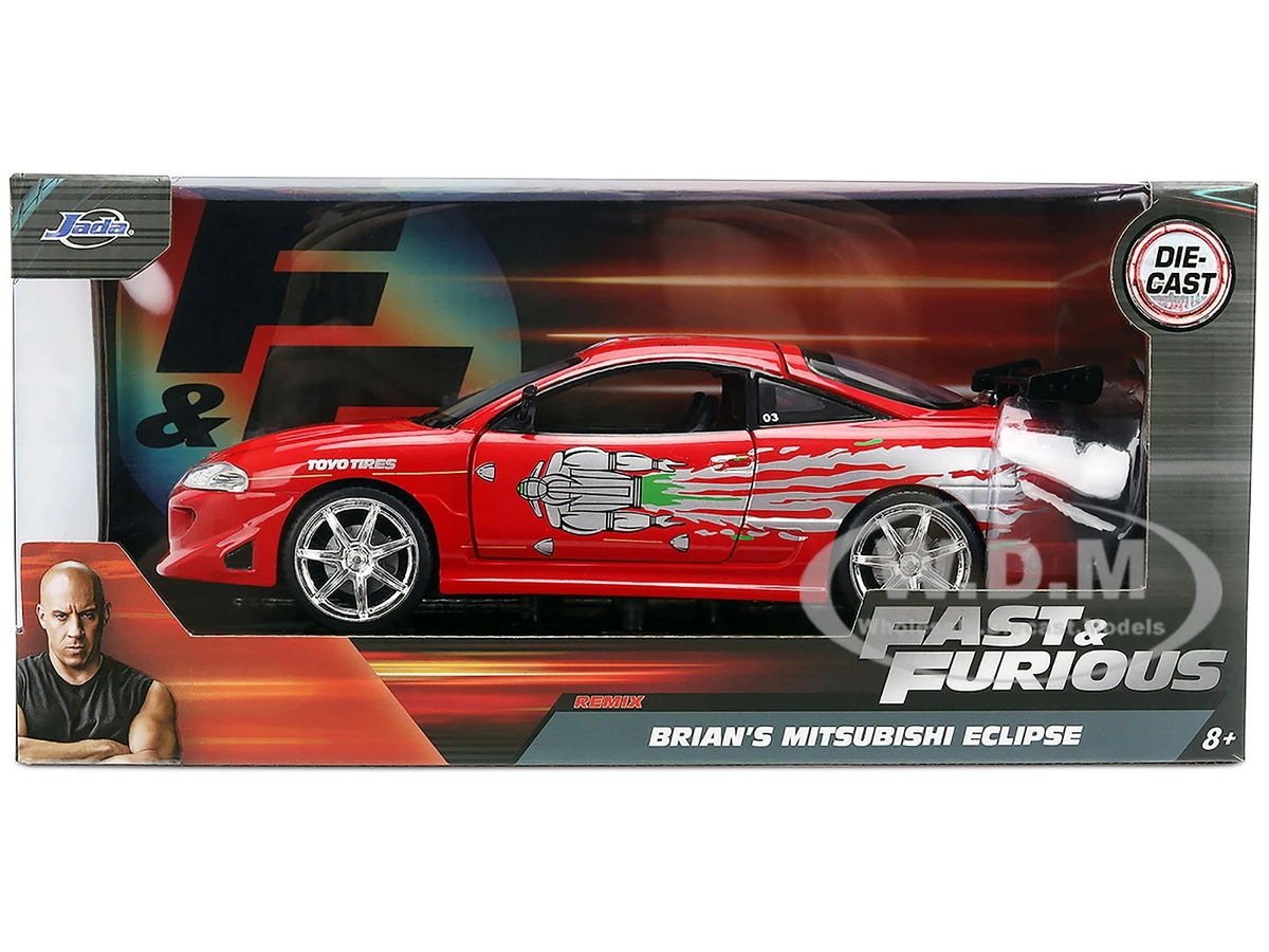 Jada 1:24 Fast & Furious Brian's Mitsubishi Eclipse Remix Red