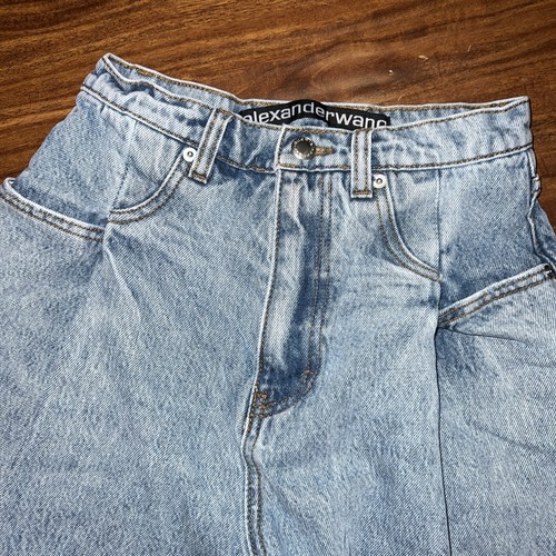 $495 Alexander Wang Loose Denim Jeans Extra Wide Leg Light Washed size 24x27 - Picture 2 of 10