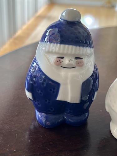 2 - Porsgrund Porcelain Figurines Boy & Girl Norway 1970s Blue White Winter - Picture 14 of 19