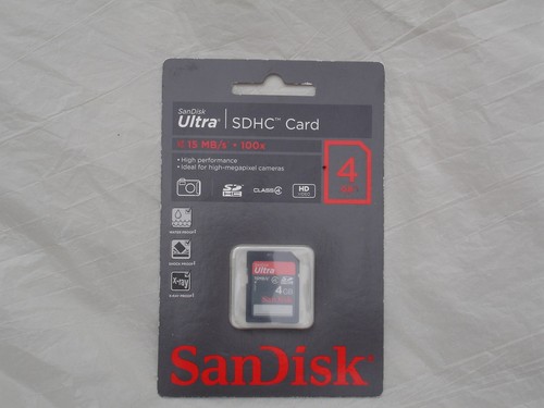 Genuine Sandisk Ultra 4 GB SDHC Card Memory Card 15MB/S High Megapixel Cameras - Picture 1 of 2