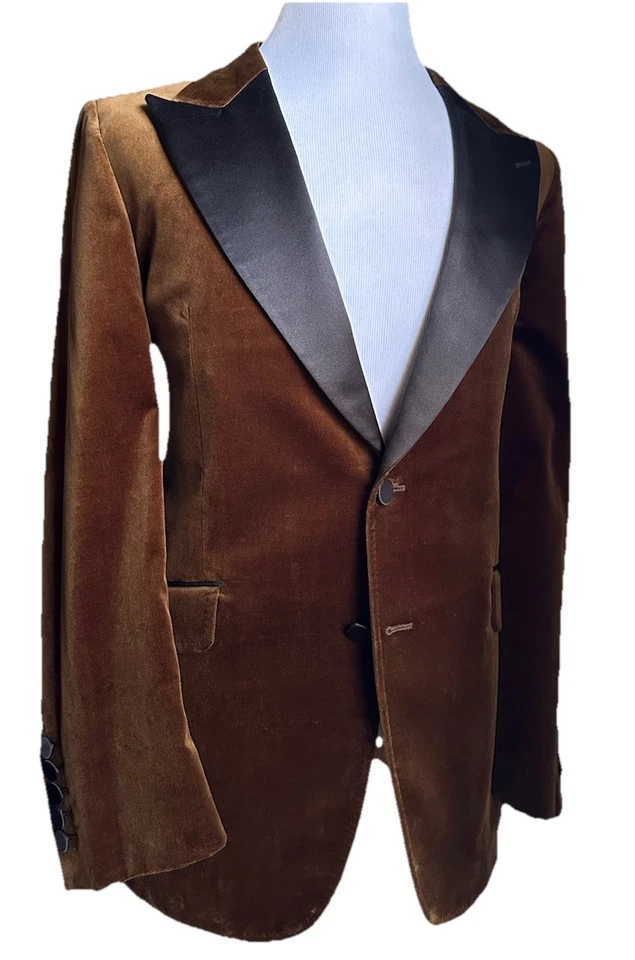 Gucci Men Stretch Velvet Sport Coat Blazer Jacket Brown 42R US/52R Eu New $3600 - Image 2 of 4