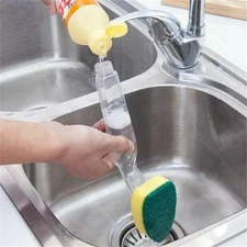 5 Pcs Dish Sponge with Soap Dispenser Handle