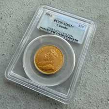 1914 Canada $10 Gold Coin - PCGS MS 62