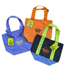 Bundle (3) NWT Trader Joe's Halloween Mini Canvas Tote Bag Limited Edition