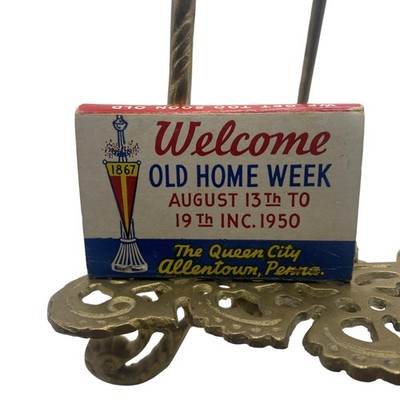 Vintage 1950 Allentown PA Old Home Week Advertising Matchbook Superior Match Co
