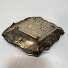 Vintage Silver-Tone Metal Footed Dish Art Nouveau Floral Berry Design — photo 5