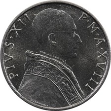 Vatican City - 50 Lire - 1956 - Unc - Pius XII