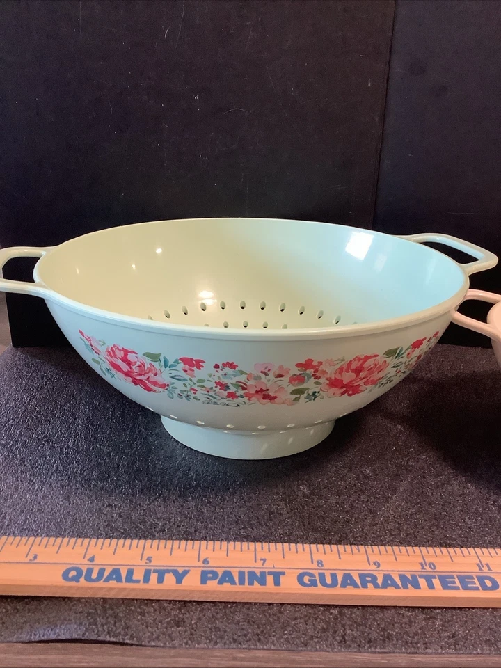 COLANDER Pioneer Woman SET OF 2 THE MELAMINE COLANDER 1 & 3 QUART SIZE STRAINER - Image 2 of 4