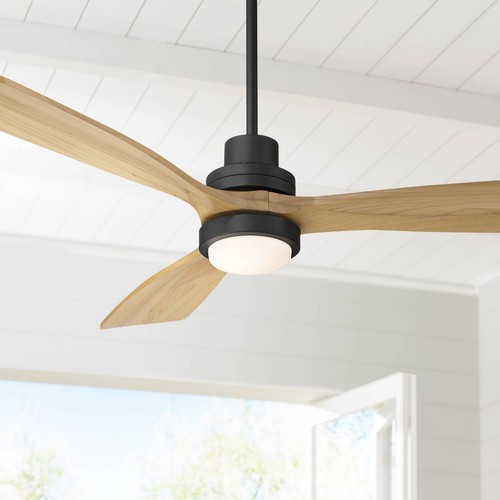 52" Casa Delta DC Matte Black Outdoor CCT LED Ceiling Fan with Remote 4134G - Picture 1 of 8