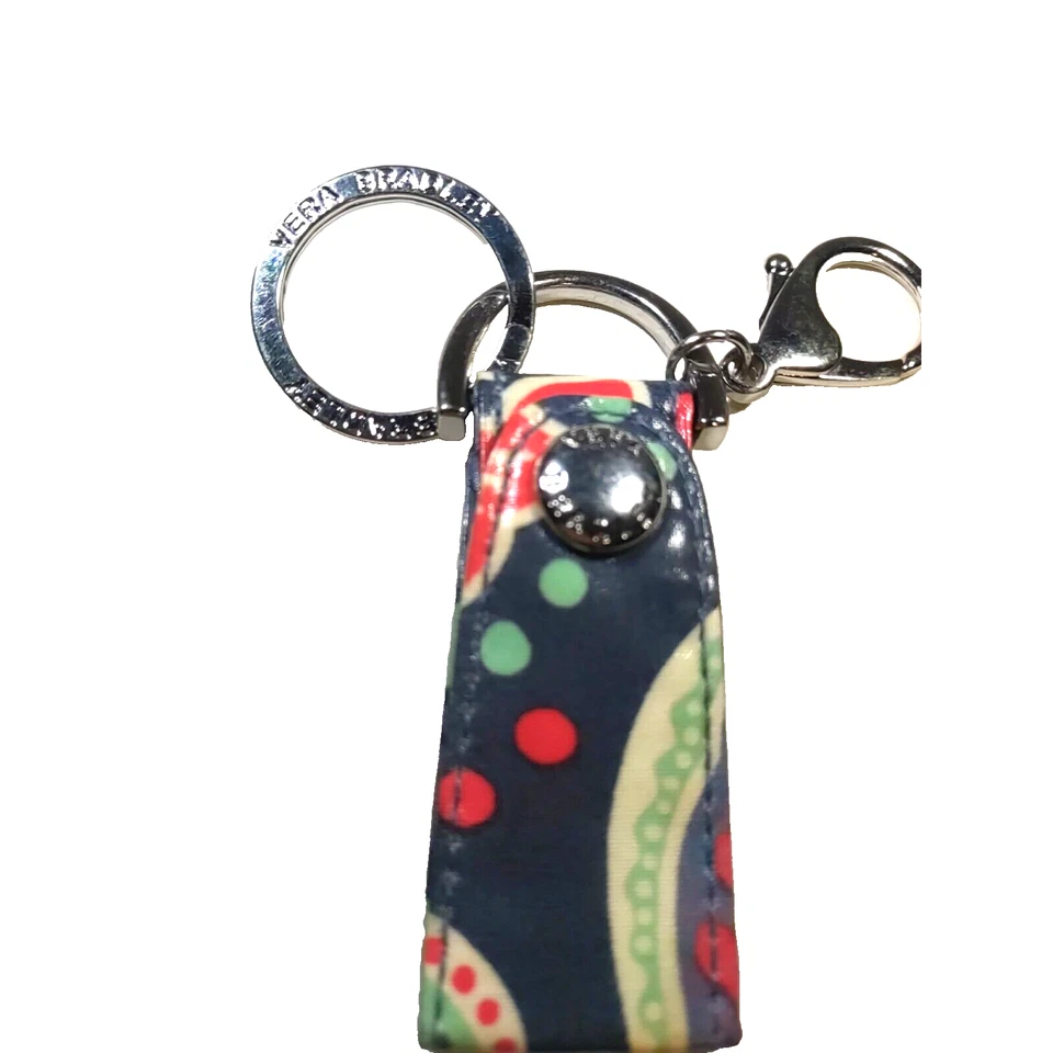 Vera Bradley брелок сумочки багажа зажим винил серый красный зеленый точек - Изображение 3 из 4