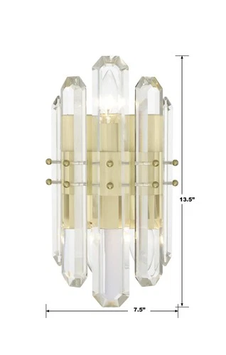 Crystorama Bolton 13 1/2"H Aged Brass Crystal Wall Sconce - Picture 5 of 5