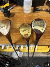 Titleist Tour Model Persimmon Driver & Fairway Wood 4 & 5 Set Playable