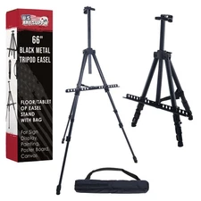 66" Aluminum Tripod Adjustable Artist Field and Display Easel Stand, Tabletop