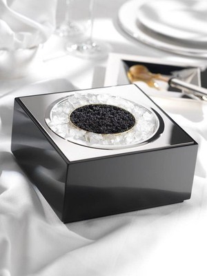 Robbe & Berking, Caviarbox ''Blackline'' (90g silverplated)