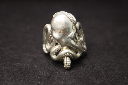 Large Octopus 925 Sterling SIlver Ring Size 14