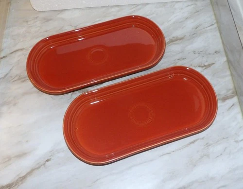 Set of 2 Fiesta HLC Paprika Bread Utility Trays 12” x 5.75"- Oblong