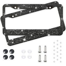 Black Bling License Plate Frames For - 2 Pack Bedazzled Cover Clear Crystal ... Black Bling License Plate Frames For - 2 Pack Bedazzled Cover Clear Crystal ...