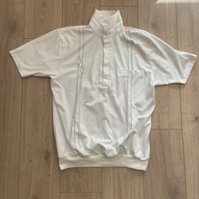 Vintage Alan Stuart Polo Shirt Mens Large White Diamond Striped Preppy