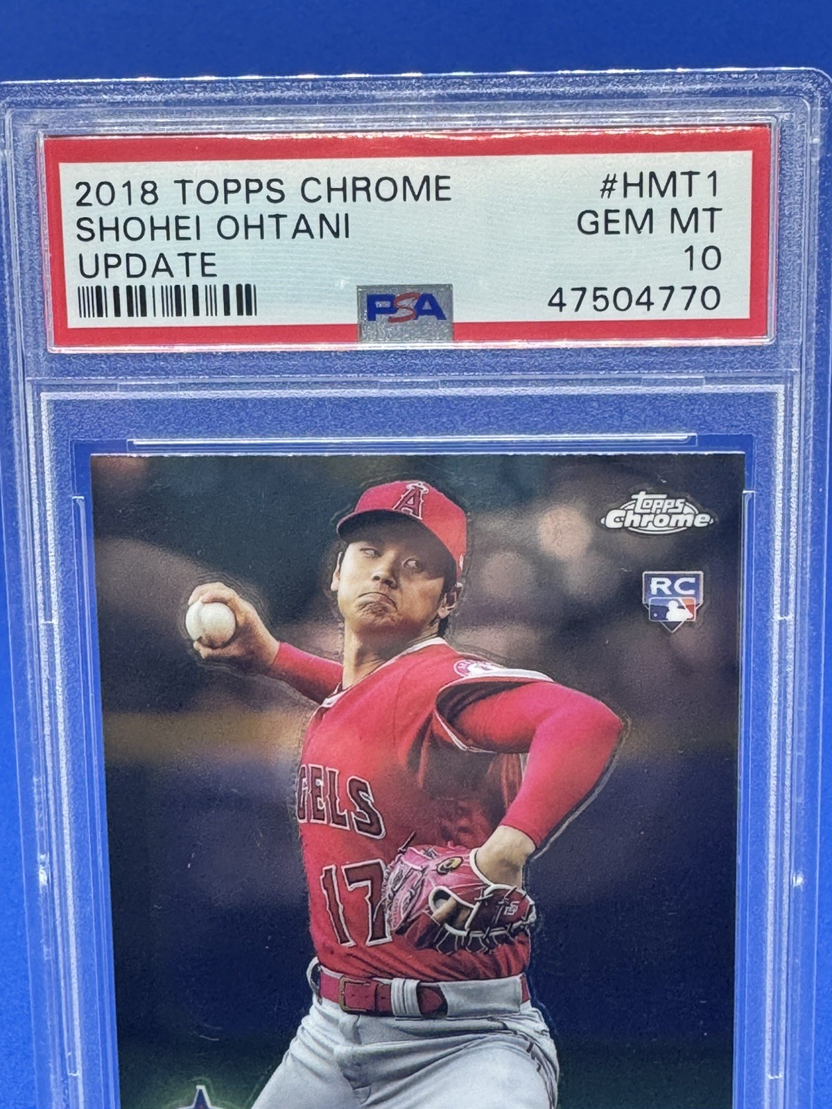 2018 Topps Chrome Update Shohei Ohtani RC Rookie #HMT1 Angels PSA 10 GEM MINT view 2