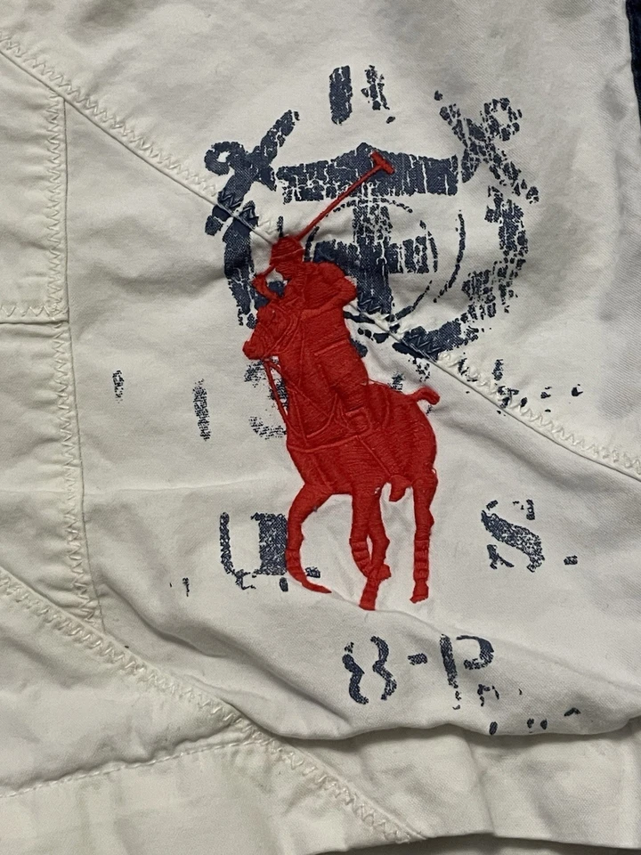 Vintage Polo Ralph Lauren Big Pony Swim Trunks Shorts Men’s 3XL Tall White - Image 3 of 4