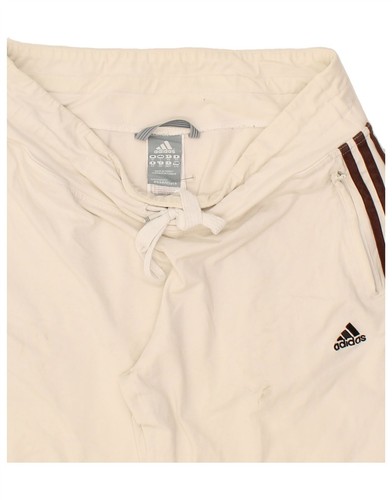 ADIDAS Womens Capri Tracksuit Trousers Joggers UK 18 XL Off White Cotton BL02 - Picture 5 of 5