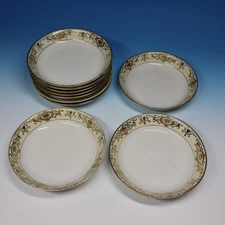 Noritake China - Gold White Christmas Ball 16034 - 10 Coupe Soup Bowls - 7½ inch