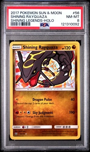 2017 POKEMON SHINING LEGENDS SHINING RAYQUAZA #56 HOLO PSA 8 NM #121310092