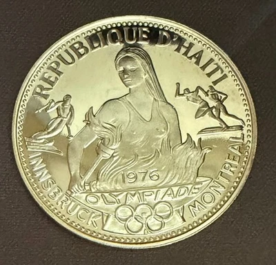 Haiti : 50 gourdes argent 1974 ,Proff Olympiade 1976 - Photo 1/2