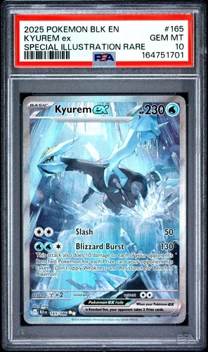 2025 POKEMON BLK EN-BLACK BOLT SPECIAL ILLUSTRATION RARE #165 KYUREM EX PSA 10