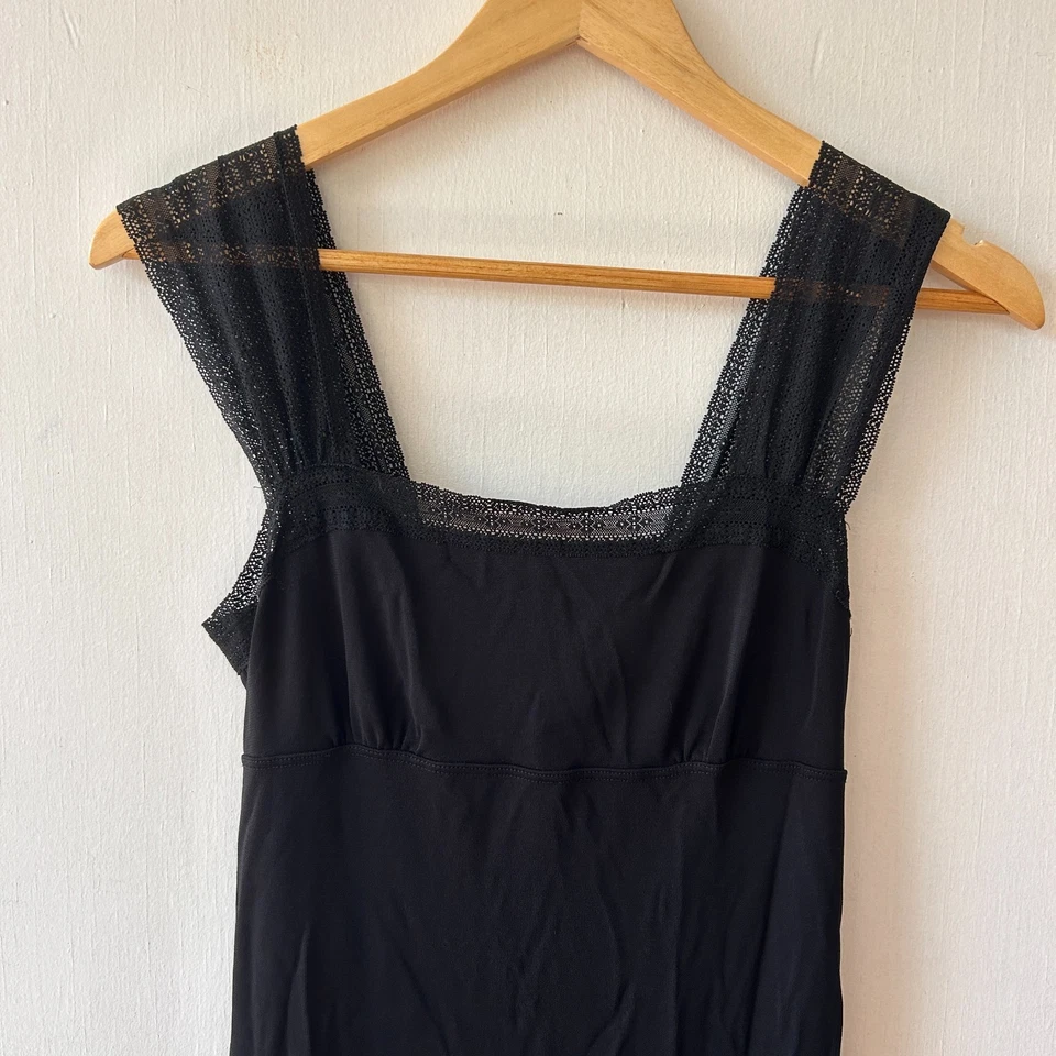 Max Studio черный Midi платье женщин маленький кружевной отделки винтажный Whimsigoth Slinky Y2K - Изображение 2 из 4