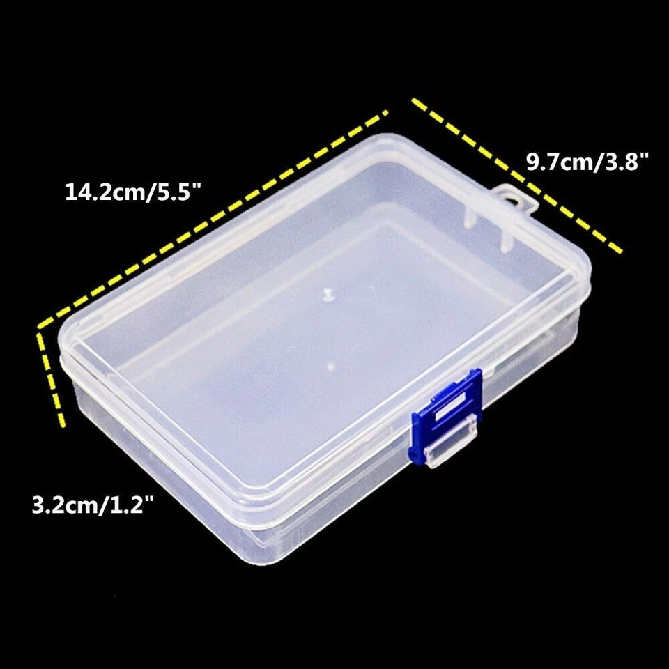 3pc Clear Plastic Box Jewelry Storage Container Beads Case Small Items Organizer - Image 2 of 4