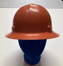 Jackson Products Hard Hat 1950's vintage Fiberglass helmet RARE ORANGE Full Brim