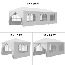 10' 20' 30' Outdoor Wedding Tent Party Canopy Patio Gazebo Removable Walls White