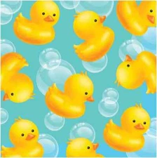 Bubble Bath Rubber Ducky Duck Animal Baby Shower Party Paper Beverage Napkins