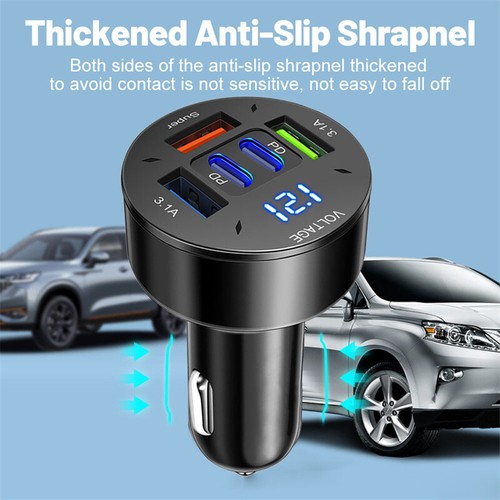 100W 5-Ports Type-C USB Fast Car Charger Adapter For iPhone 16 15 14 13 Pro Max - Picture 10 of 21