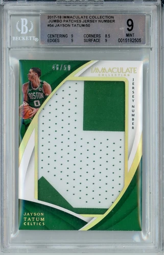 Jayson Tatum 2017-18 Panini Immaculate Collection Jumbo Patch #46/50 BGS 9