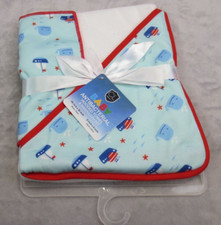 CL Comfort Lab Baby Antibacterial Hooded Towel  Washcloth Tugboats Blue White