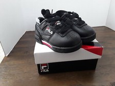 Fila Original Fitness Toddler Shoes Black/White/Red 7VF80105-970 Size 4-