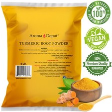 Tumeric Root Powder 5lbs. Raw Curcuma longa 5 Libras Yellow Turmeric Curcumin